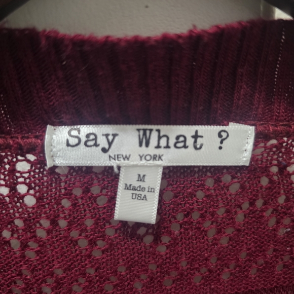 Say What? Burgundy Knit Cardigan - Picture 3 of 9